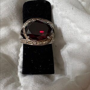 COPY - Large sterling silver garnet ring